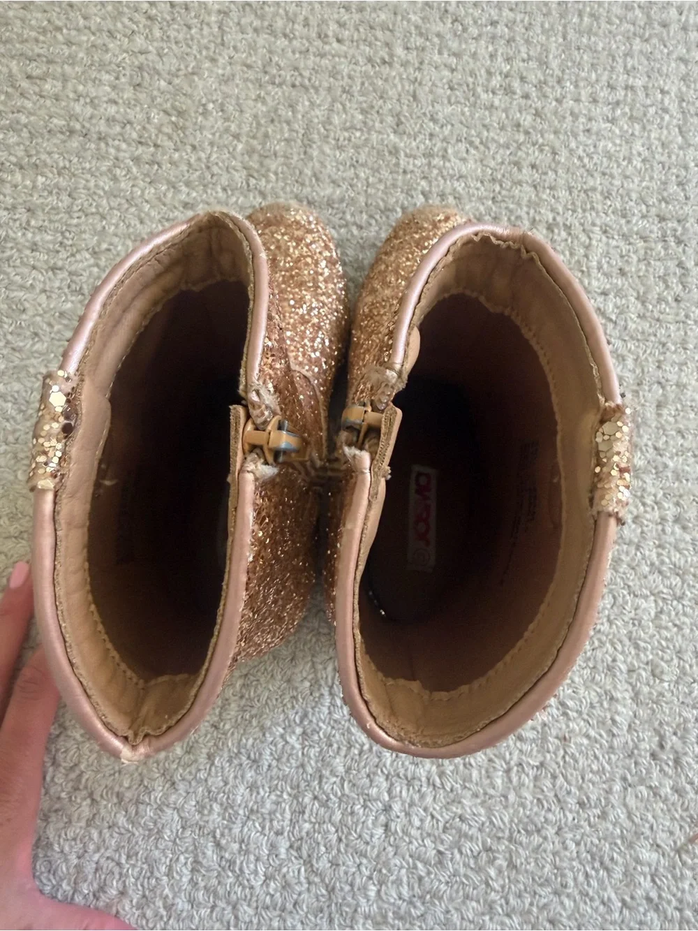Girls' Glitter Cowboy Boots - Rose Gold
